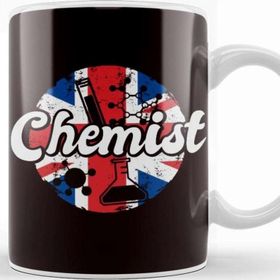 Baskı Dükkanı Chemist Uk Great Britain Flag Laboratory Chemistry Lab Tech Kupa