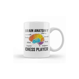 Baskı Dükkanı Chess Funny Brain Anatomy of a Chess Player Kupa