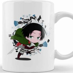 Baskı Dükkanı Chibi Levi Ackerman Kupa Bardak