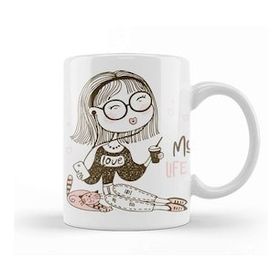 Baskı Dükkanı Chica De Dibujos Animados Love My Life Kupa Bardak