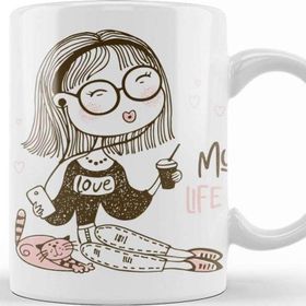 Baskı Dükkanı Chica De Dibujos Animados Love My Life Kupa Bardak