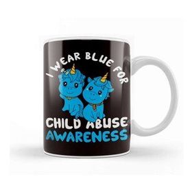 Baskı Dükkanı Child Abuse Awareness Blue Ribbon Prevention Month Support Kupa Bardak