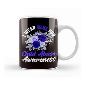 Baskı Dükkanı Child Abuse Awareness Blue Ribbon Prevention Month Support Kupa Bardak