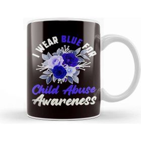 Baskı Dükkanı Child Abuse Awareness Blue Ribbon Prevention Month Support Kupa Bardak