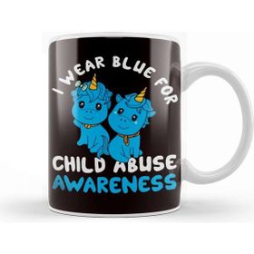 Baskı Dükkanı Child Abuse Awareness Blue Ribbon Prevention Month Support Kupa Bardak