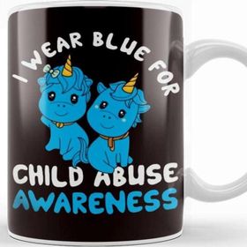 Baskı Dükkanı Child Abuse Awareness Blue Ribbon Prevention Month Support Kupa Bardak
