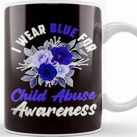 Baskı Dükkanı Child Abuse Awareness Blue Ribbon Prevention Month Support Kupa Bardak
