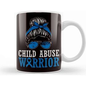 Baskı Dükkanı Child Abuse Warrior Prevention Month Blue Ribbon Awareness Kupa Bardak