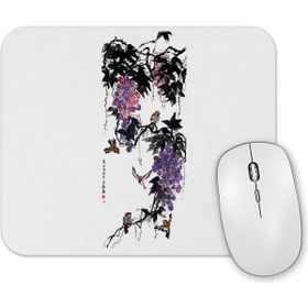 Baskı Dükkanı Chinese Painting Birds Playing Around Grapes Mouse Pad