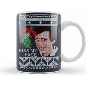 Baskı Dükkanı Christmas Alan Partridge Kiss My Face Mistletoe Knit Kupa Bardak
