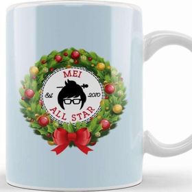 Baskı Dükkanı Christmas All Star Overwatch Mei Wreath Kupa Bardak