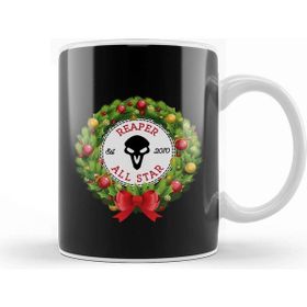 Baskı Dükkanı Christmas All Star Overwatch Reaper Wreath Kupa Bardak