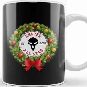 Baskı Dükkanı Christmas All Star Overwatch Reaper Wreath Kupa Bardak