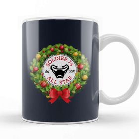 Baskı Dükkanı Christmas All Star Overwatch Soldier 76 Wreath Kupa Bardak