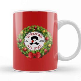 Baskı Dükkanı Christmas All Star Overwatch Torbjorn Wreath Kupa Bardak