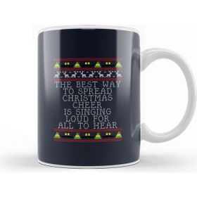 Baskı Dükkanı Christmas Cheer Elf Quote Knit Kupa Bardak