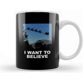 Baskı Dükkanı Christmas I Want To Believe Sleigh Kupa Bardak