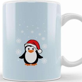 Baskı Dükkanı Christmas Penguin Cute Santa Hat Kupa Bardak