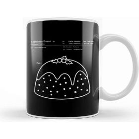 Baskı Dükkanı Christmas Pudding Blueprint Kupa Bardak