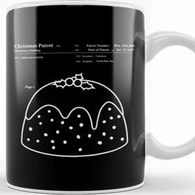 Baskı Dükkanı Christmas Pudding Blueprint Kupa Bardak