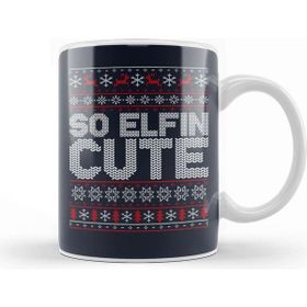 Baskı Dükkanı Christmas So Elfin Cute Knit Pattern Kupa Bardak