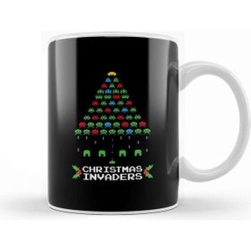 Baskı Dükkanı Christmas Space Invaders Kupa Bardak