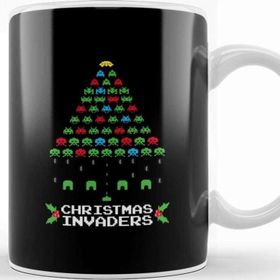 Baskı Dükkanı Christmas Space Invaders Kupa Bardak