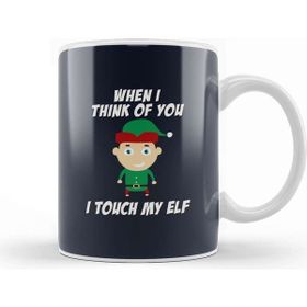Baskı Dükkanı Christmas When I Think Of You I Touch My Elf Kupa Bardak
