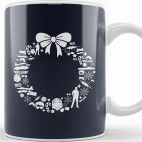 Baskı Dükkanı Christmas Wreath Pattern Kupa Bardak