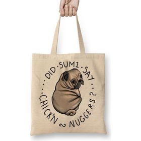 Baskı Dükkanı Chubby Pug Tombul Köpek Bez Çanta