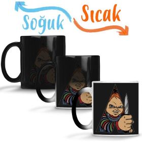 Baskı Dükkanı Chucky a Doll Work Orange Sihirli Porselen Kupa