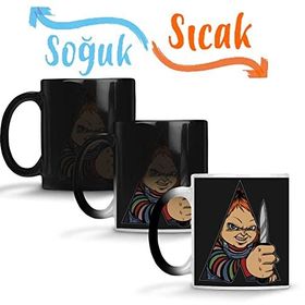 Baskı Dükkanı Chucky a Doll Work Orange Sihirli Porselen Kupa