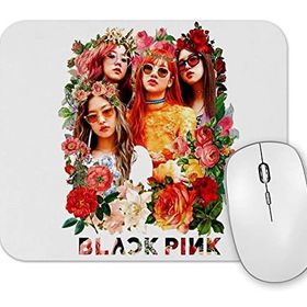 Baskı Dükkanı Cicekler Arasında Blackpink Kpop Mouse Pad