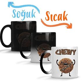 Baskı Dükkanı Çıplak Çikolatalı Kurabiye Wookie Kurabiye Canavarı Sihirli Porselen Kupa