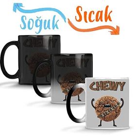Baskı Dükkanı Çıplak Çikolatalı Kurabiye Wookiee Kurabiye Canavarı Sihirli Porselen Kupa