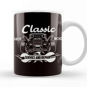 Baskı Dükkanı Classic Hot Rod American Old Cars Automobile Hotrod Garage Kupa