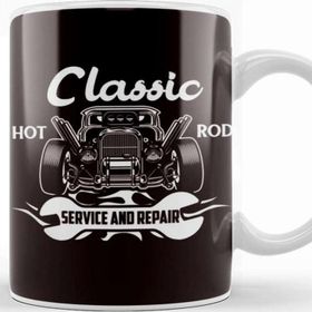 Baskı Dükkanı Classic Hot Rod American Old Cars Automobile Hotrod Garage Kupa