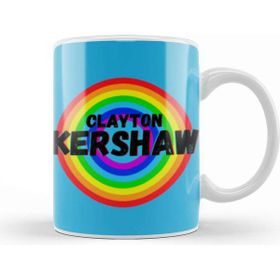 Baskı Dükkanı Clayton Kershaw Carton Art Baseball Lovers Gifts Vintage Retro Rainbow Kupa