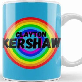 Baskı Dükkanı Clayton Kershaw Carton Art Baseball Lovers Gifts Vintage Retro Rainbow Kupa