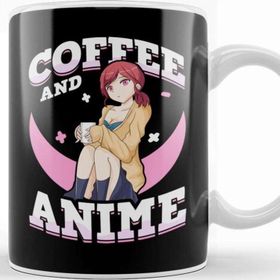 Baskı Dükkanı Coffee And Anime Cute Kawaii Girl Coffee Cup Porselen Kupa