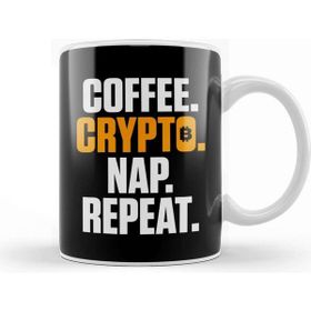 Baskı Dükkanı Coffee Crypto Nap Repeat Funny Cryptocurrency Kupa Bardak