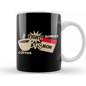 Baskı Dükkanı Coffee Versus Monday Fight! Funny Coffee Office Kupa