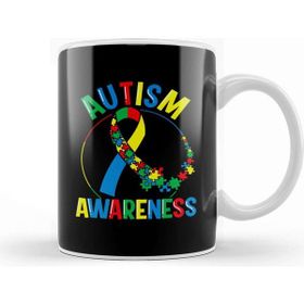 Baskı Dükkanı Colorful Autism Awareness Day Puzzle Ribbon Kupa