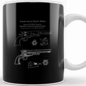 Baskı Dükkanı Colt Revolver 1850 Patent Blueprint Kupa