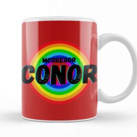 Baskı Dükkanı Conor Mcgregor Vintage Retro Rainbow Style Warriors Design Wrestlers Gift Kupa Bardak