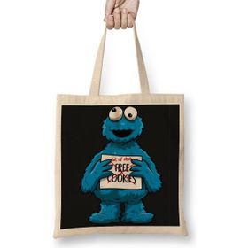 Baskı Dükkanı Cookie Monster Cookie's Kurabiye Canavarı Bez Çanta