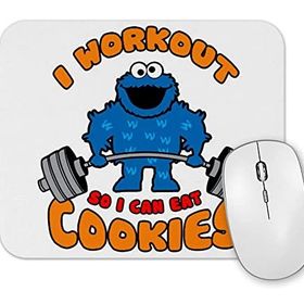 Baskı Dükkanı Cookie Monster Workout Kurabiye Canavarı Mouse Pad