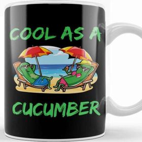 Baskı Dükkanı Cool As A Cucumber Beach Vacation Relaxation Kupa Bardak