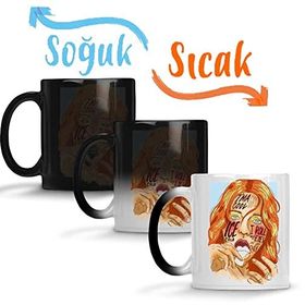 Baskı Dükkanı Cool Girl Sihirli Porselen Kupa