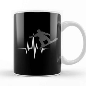 Baskı Dükkanı Cool Snowboarder Heartbeat Snowboarding Heart Beat Kupa Bardak